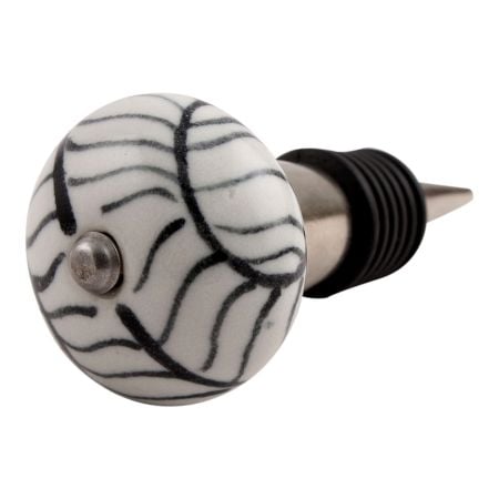 Black Leaf Ceramic Wine Stopper